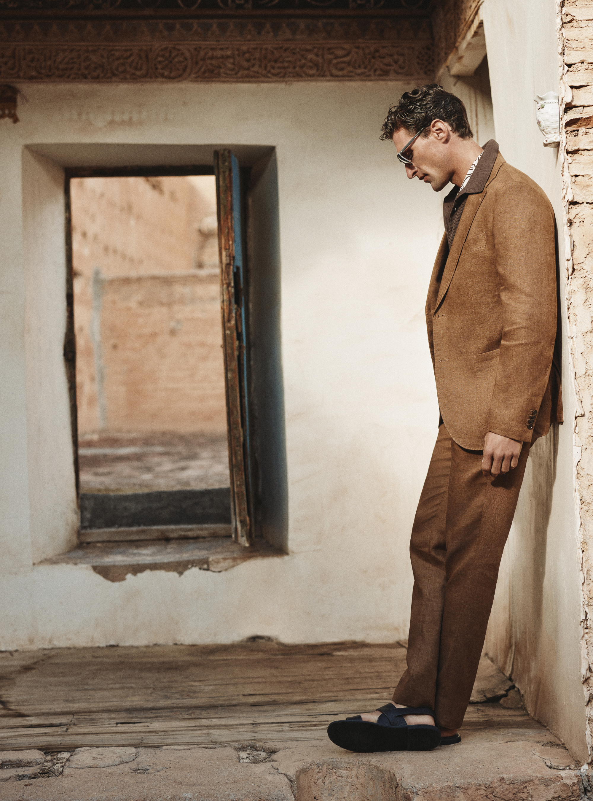 Suit essential linen tobacco, 